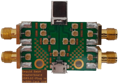 USB-C-Stecker auf SMA Adapter.